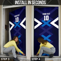 Personalized Scotland Unicorn Football Door Cover Scottish National Soccer Team - St Andrew's Cross - Vibrant Fantasy Mascot