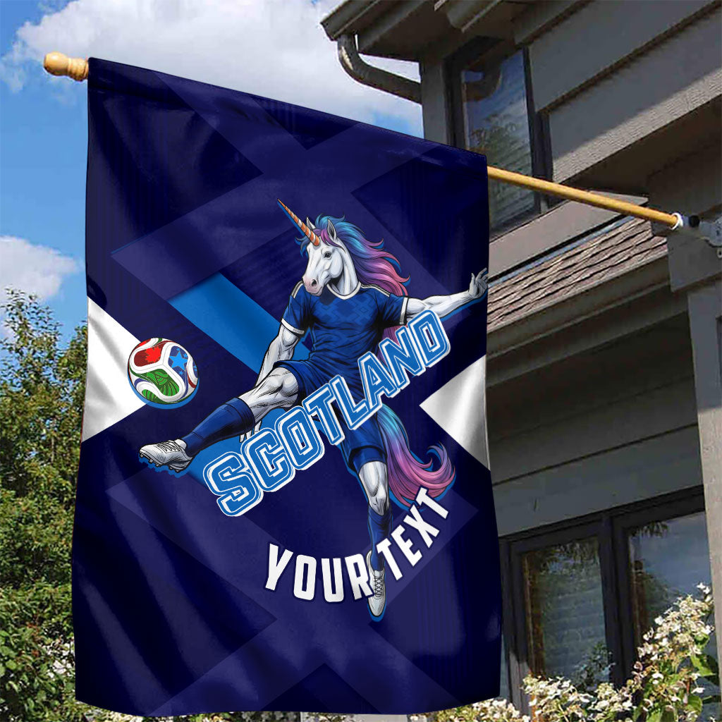 Personalized Scotland Unicorn Football Garden Flag Scottish National Soccer Team - St Andrew's Cross - Vibrant Fantasy Mascot