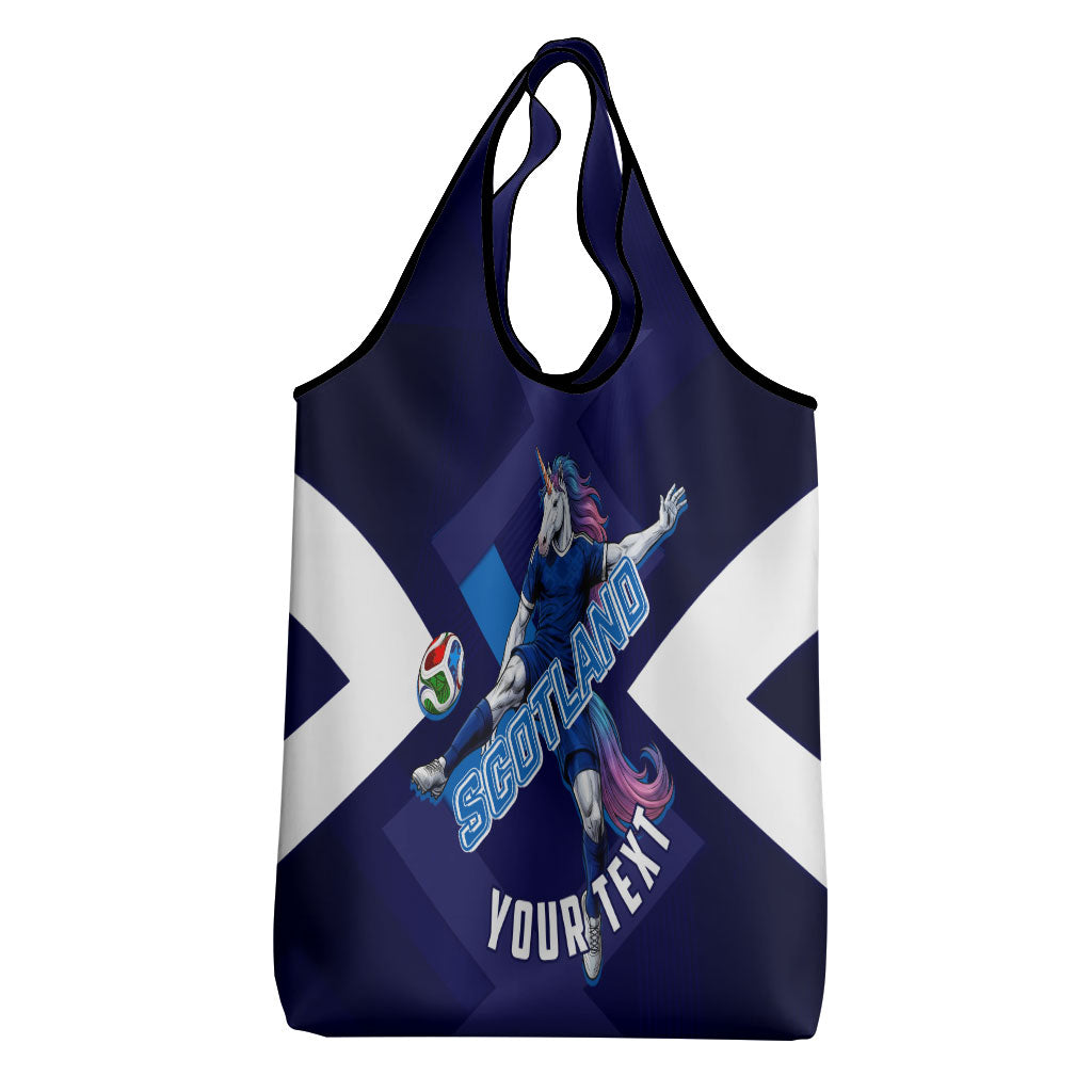 Personalized Scotland Unicorn Football Grocery Bag Scottish National Soccer Team - St Andrew's Cross - Vibrant Fantasy Mascot