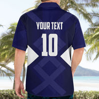 Personalized Scotland Unicorn Football Hawaiian Shirt Scottish National Soccer Team - St Andrew's Cross - Vibrant Fantasy Mascot
