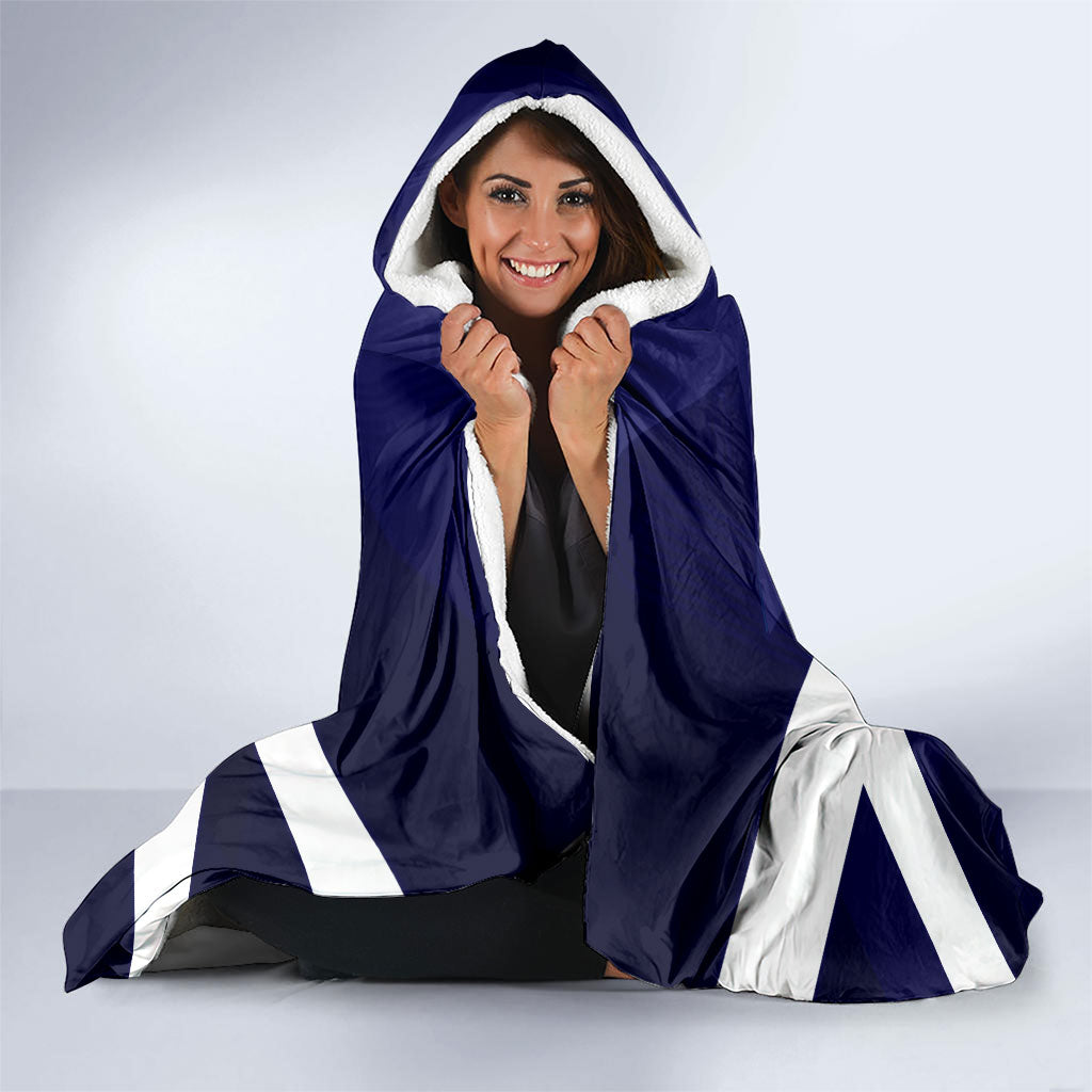 Personalized Scotland Unicorn Football Hooded Blanket Scottish National Soccer Team - St Andrew's Cross - Vibrant Fantasy Mascot