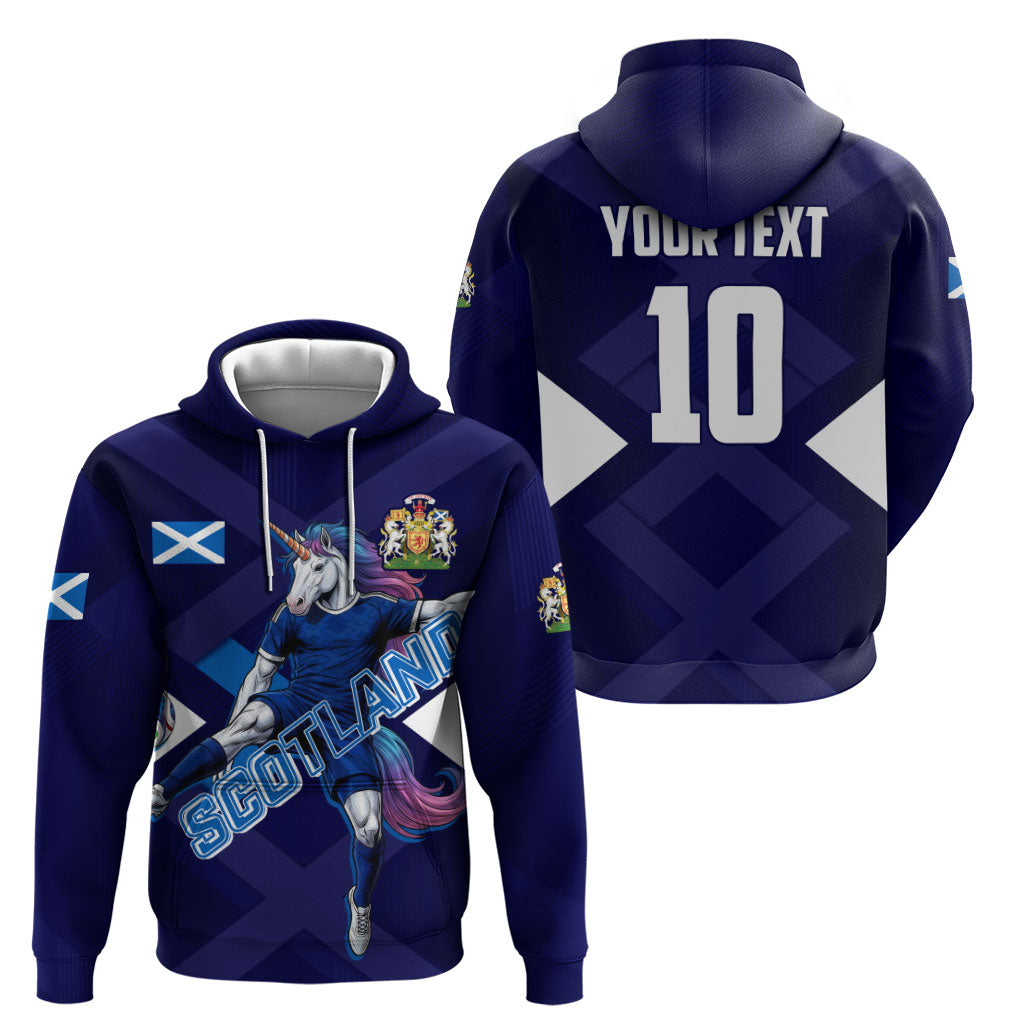 Personalized Scotland Unicorn Football Hoodie Scottish National Soccer Team - St Andrew's Cross - Vibrant Fantasy Mascot