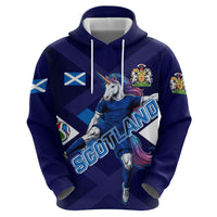 Personalized Scotland Unicorn Football Hoodie Scottish National Soccer Team - St Andrew's Cross - Vibrant Fantasy Mascot