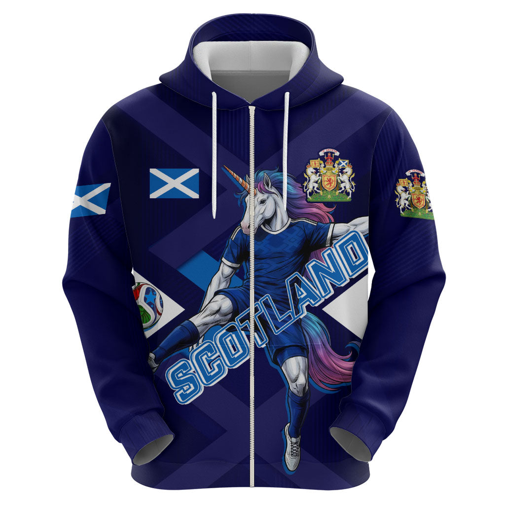 Personalized Scotland Unicorn Football Hoodie Scottish National Soccer Team - St Andrew's Cross - Vibrant Fantasy Mascot