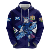 Personalized Scotland Unicorn Football Hoodie Scottish National Soccer Team - St Andrew's Cross - Vibrant Fantasy Mascot