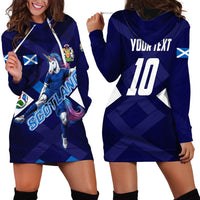 Personalized Scotland Unicorn Football Hoodie Dress Scottish National Soccer Team - St Andrew's Cross - Vibrant Fantasy Mascot