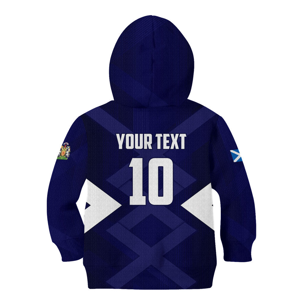 Personalized Scotland Unicorn Football Kid Hoodie Scottish National Soccer Team - St Andrew's Cross - Vibrant Fantasy Mascot