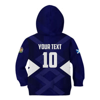 Personalized Scotland Unicorn Football Kid Hoodie Scottish National Soccer Team - St Andrew's Cross - Vibrant Fantasy Mascot