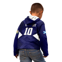 Personalized Scotland Unicorn Football Kid Hoodie Scottish National Soccer Team - St Andrew's Cross - Vibrant Fantasy Mascot