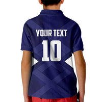 Personalized Scotland Unicorn Football Kid Polo Shirt Scottish National Soccer Team - St Andrew's Cross - Vibrant Fantasy Mascot