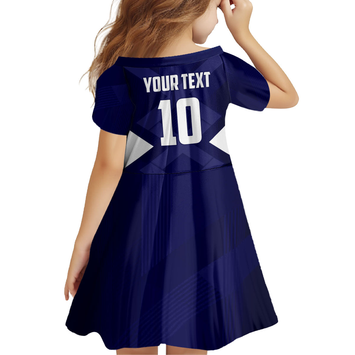 Personalized Scotland Unicorn Football Kid Short Sleeve Dress Scottish National Soccer Team - St Andrew's Cross - Vibrant Fantasy Mascot