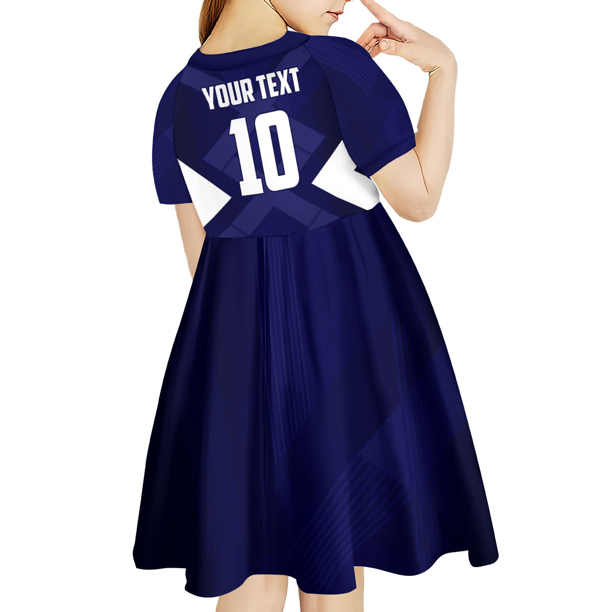 Personalized Scotland Unicorn Football Kid Short Sleeve Dress Scottish National Soccer Team - St Andrew's Cross - Vibrant Fantasy Mascot