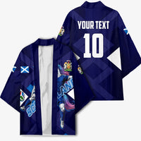 Personalized Scotland Unicorn Football Kimono Scottish National Soccer Team - St Andrew's Cross - Vibrant Fantasy Mascot