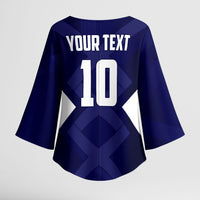 Personalized Scotland Unicorn Football Kimono Sleeve Blouse Scottish National Soccer Team - St Andrew's Cross - Vibrant Fantasy Mascot