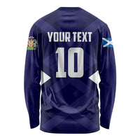 Personalized Scotland Unicorn Football Long Sleeve Shirt Scottish National Soccer Team - St Andrew's Cross - Vibrant Fantasy Mascot