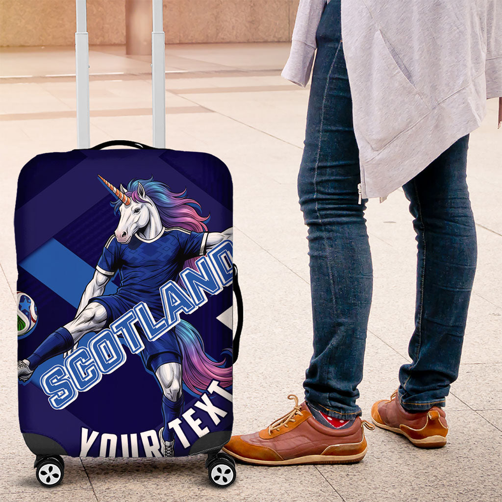 Personalized Scotland Unicorn Football Luggage Cover Scottish National Soccer Team - St Andrew's Cross - Vibrant Fantasy Mascot