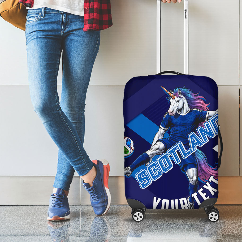 Personalized Scotland Unicorn Football Luggage Cover Scottish National Soccer Team - St Andrew's Cross - Vibrant Fantasy Mascot