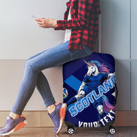 Personalized Scotland Unicorn Football Luggage Cover Scottish National Soccer Team - St Andrew's Cross - Vibrant Fantasy Mascot