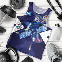 Personalized Scotland Unicorn Football Men Tank Top Scottish National Soccer Team - St Andrew's Cross - Vibrant Fantasy Mascot