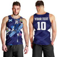 Personalized Scotland Unicorn Football Men Tank Top Scottish National Soccer Team - St Andrew's Cross - Vibrant Fantasy Mascot