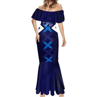 Personalized Scotland Unicorn Football Mermaid Dress Scottish National Soccer Team - St Andrew's Cross - Vibrant Fantasy Mascot