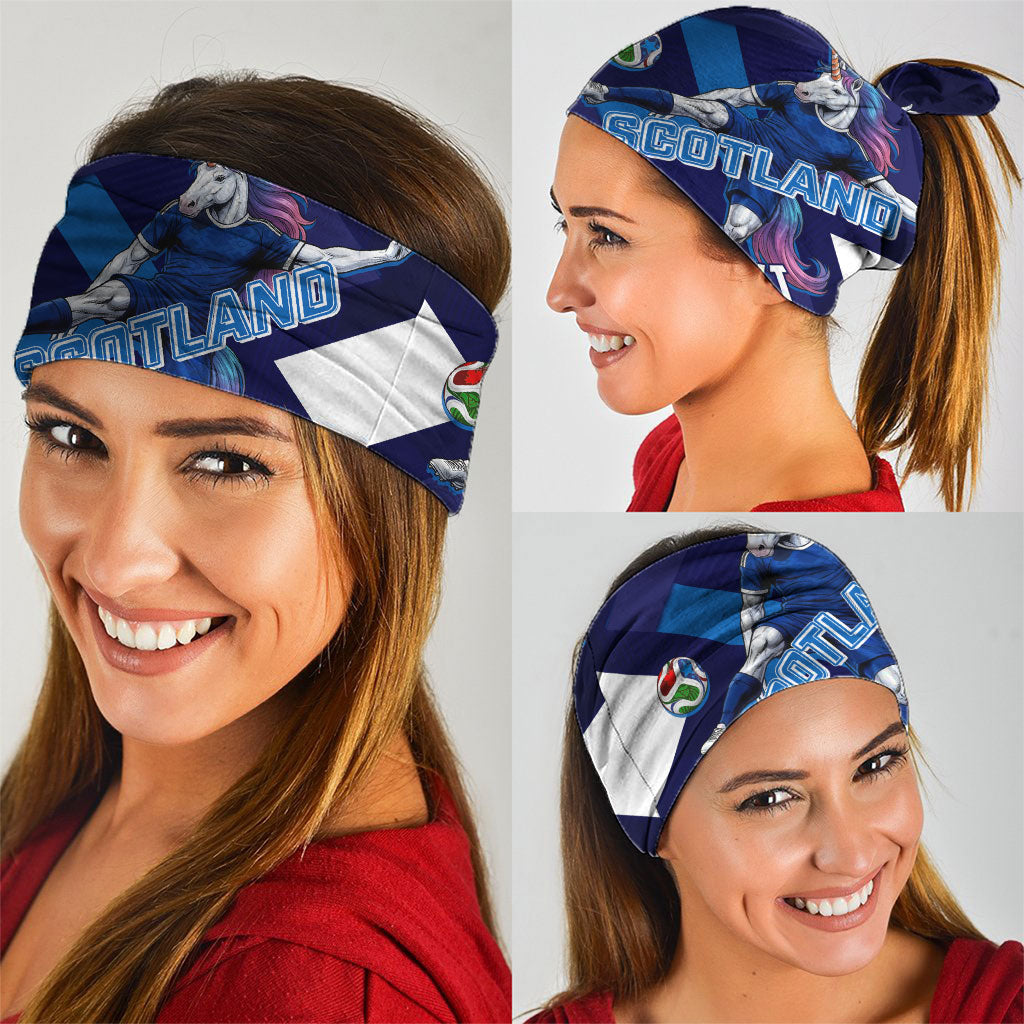 Personalized Scotland Unicorn Football Neck Gaiter Scottish National Soccer Team - St Andrew's Cross - Vibrant Fantasy Mascot
