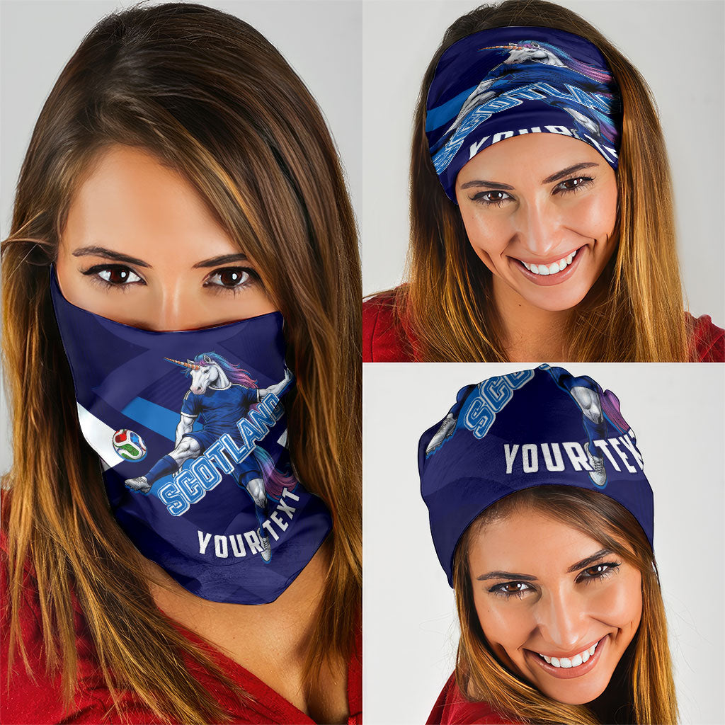 Personalized Scotland Unicorn Football Neck Gaiter Scottish National Soccer Team - St Andrew's Cross - Vibrant Fantasy Mascot