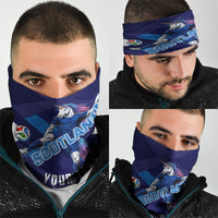 Personalized Scotland Unicorn Football Neck Gaiter Scottish National Soccer Team - St Andrew's Cross - Vibrant Fantasy Mascot