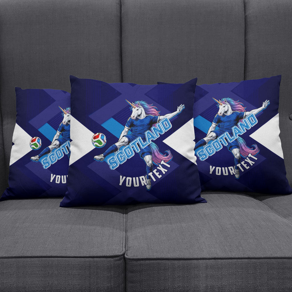 Personalized Scotland Unicorn Football Pillow Cover Scottish National Soccer Team - St Andrew's Cross - Vibrant Fantasy Mascot
