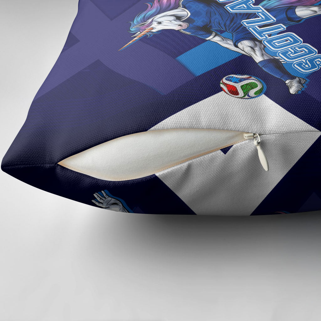 Personalized Scotland Unicorn Football Pillow Cover Scottish National Soccer Team - St Andrew's Cross - Vibrant Fantasy Mascot