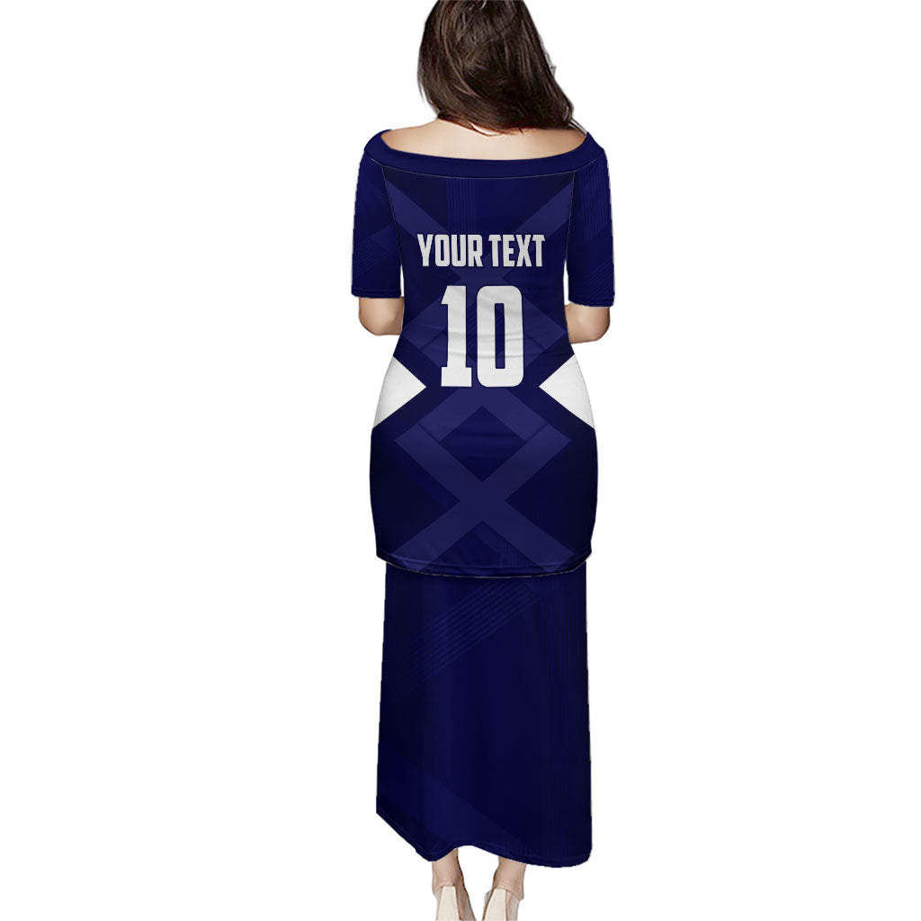 Personalized Scotland Unicorn Football Puletasi Scottish National Soccer Team - St Andrew's Cross - Vibrant Fantasy Mascot