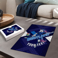 Personalized Scotland Unicorn Football Puzzle Scottish National Soccer Team - St Andrew's Cross - Vibrant Fantasy Mascot
