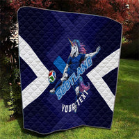 Personalized Scotland Unicorn Football Quilt Scottish National Soccer Team - St Andrew's Cross - Vibrant Fantasy Mascot