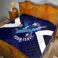 Personalized Scotland Unicorn Football Quilt Scottish National Soccer Team - St Andrew's Cross - Vibrant Fantasy Mascot