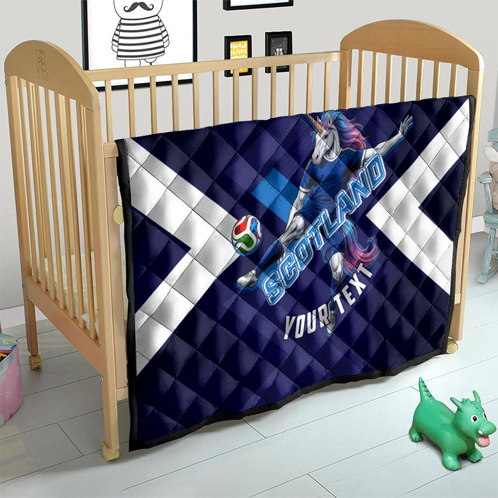 Personalized Scotland Unicorn Football Quilt Scottish National Soccer Team - St Andrew's Cross - Vibrant Fantasy Mascot