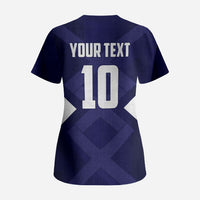 Personalized Scotland Unicorn Football Scrub Top Scottish National Soccer Team - St Andrew's Cross - Vibrant Fantasy Mascot