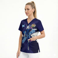 Personalized Scotland Unicorn Football Scrub Top Scottish National Soccer Team - St Andrew's Cross - Vibrant Fantasy Mascot