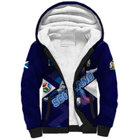 Personalized Scotland Unicorn Football Sherpa Hoodie Scottish National Soccer Team - St Andrew's Cross - Vibrant Fantasy Mascot