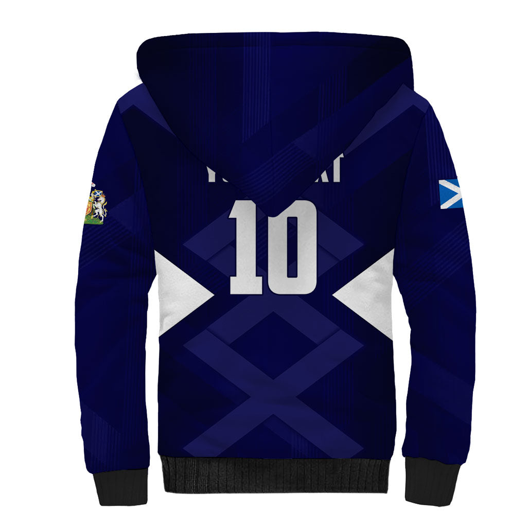 Personalized Scotland Unicorn Football Sherpa Hoodie Scottish National Soccer Team - St Andrew's Cross - Vibrant Fantasy Mascot