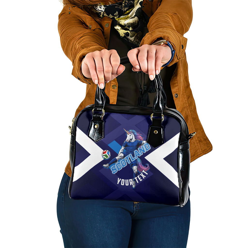 Personalized Scotland Unicorn Football Shoulder Handbag Scottish National Soccer Team - St Andrew's Cross - Vibrant Fantasy Mascot
