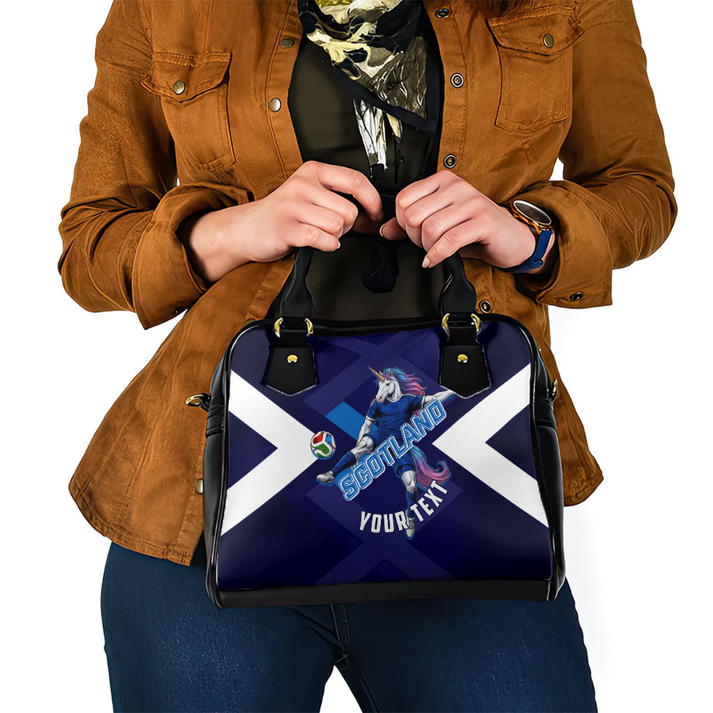 Personalized Scotland Unicorn Football Shoulder Handbag Scottish National Soccer Team - St Andrew's Cross - Vibrant Fantasy Mascot