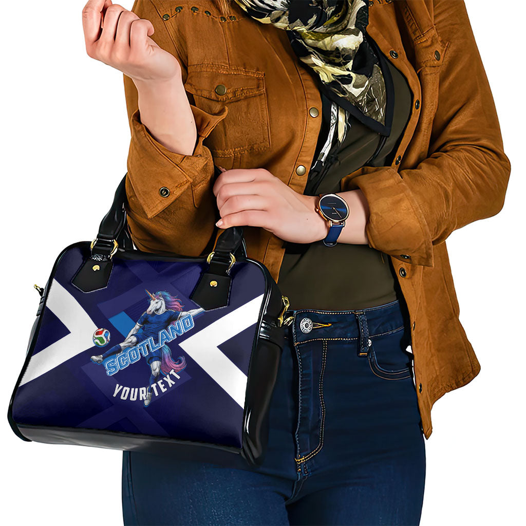 Personalized Scotland Unicorn Football Shoulder Handbag Scottish National Soccer Team - St Andrew's Cross - Vibrant Fantasy Mascot
