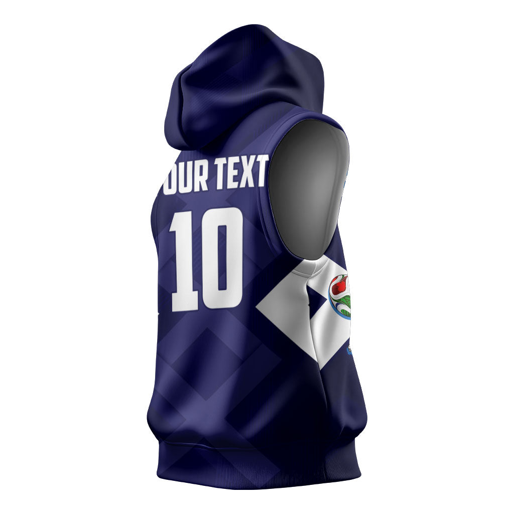 Personalized Scotland Unicorn Football Sleeveless Hoodie Scottish National Soccer Team - St Andrew's Cross - Vibrant Fantasy Mascot