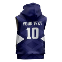Personalized Scotland Unicorn Football Sleeveless Zip Hoodie Scottish National Soccer Team - St Andrew's Cross - Vibrant Fantasy Mascot