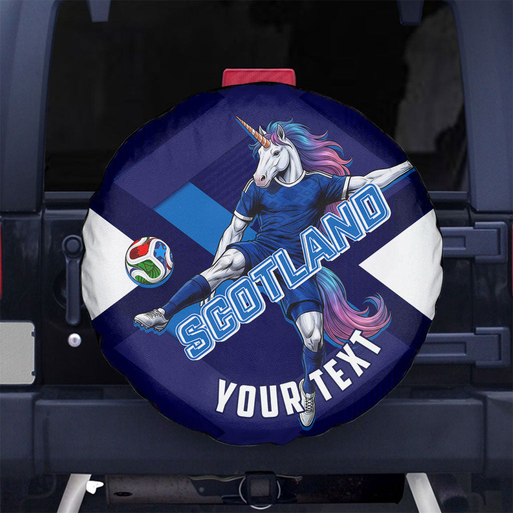 Personalized Scotland Unicorn Football Spare Tire Cover Scottish National Soccer Team - St Andrew's Cross - Vibrant Fantasy Mascot
