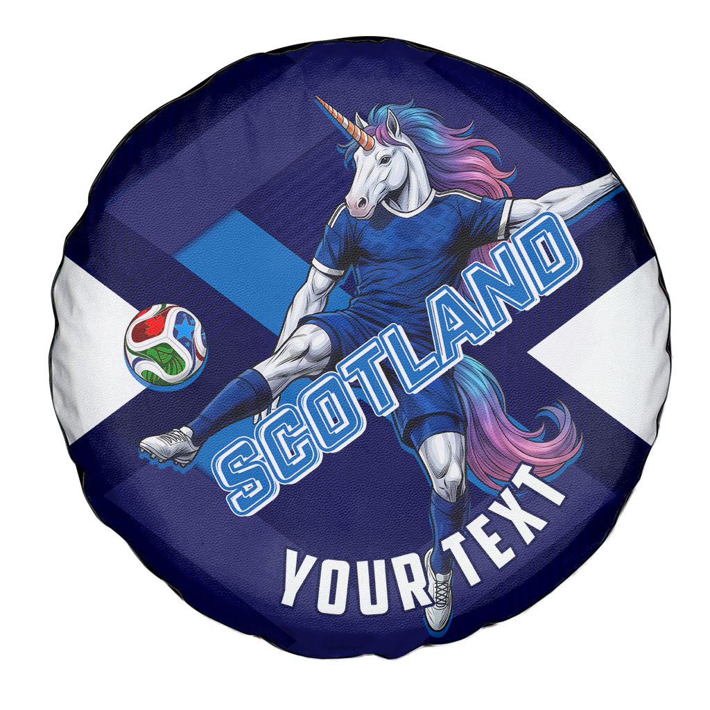 Personalized Scotland Unicorn Football Spare Tire Cover Scottish National Soccer Team - St Andrew's Cross - Vibrant Fantasy Mascot