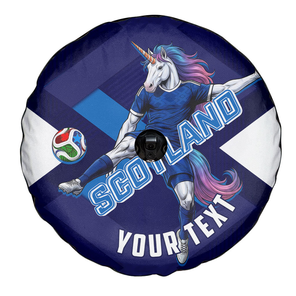 Personalized Scotland Unicorn Football Spare Tire Cover Scottish National Soccer Team - St Andrew's Cross - Vibrant Fantasy Mascot