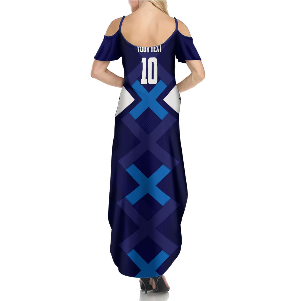 Personalized Scotland Unicorn Football Summer Maxi Dress Scottish National Soccer Team - St Andrew's Cross - Vibrant Fantasy Mascot