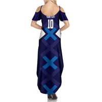 Personalized Scotland Unicorn Football Summer Maxi Dress Scottish National Soccer Team - St Andrew's Cross - Vibrant Fantasy Mascot