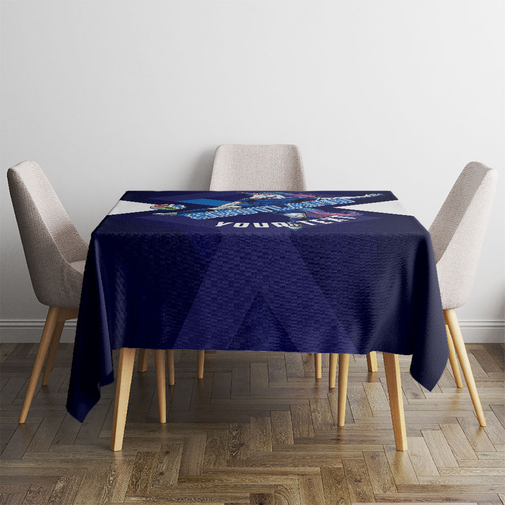 Personalized Scotland Unicorn Football Tablecloth Scottish National Soccer Team - St Andrew's Cross - Vibrant Fantasy Mascot